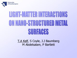 1. Light-Matter Interactions on Nano-Structured Metal Surfaces