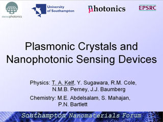 1. Plasmonic Crystals and Nanophotonics Sensing Devices