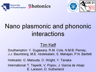 1. Nano plasmonic and phononic interactions
