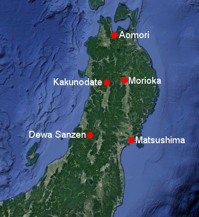 Map of Tohoku